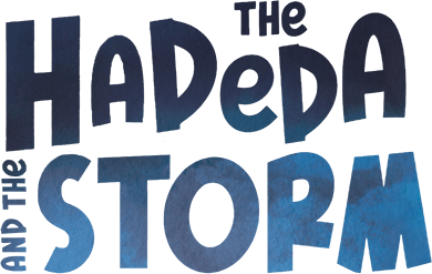 The words 'The Hadeda and the Storm' against a white background.