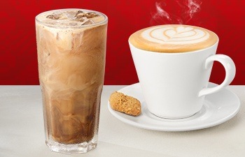 Capuccino and iced coffee