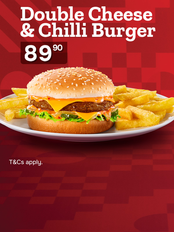 Wimpy Full Breakfast with eggs, bacon, toast, beef patty and chips served at Wimpy South Africa