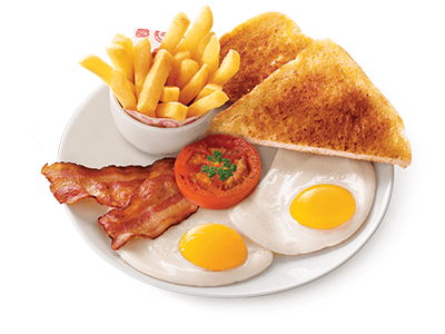Streaky breakfast with bacon and egg