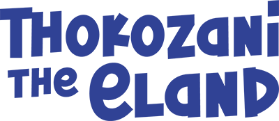 Thokozani the Eland' written in dark blue across a white background.