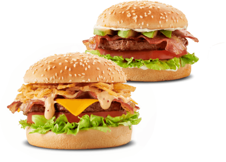 Two meat burgers