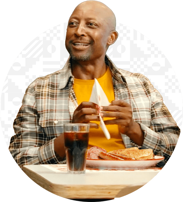 Person enjoying breakfast